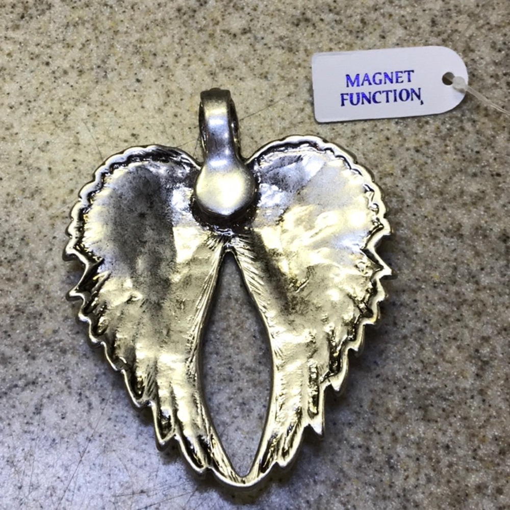 Angel Wings Pendant Silver /Black Tone - image 4